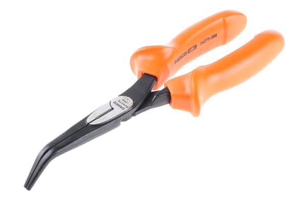 Product image for Snipe nose plier bent tip 60° 200mm