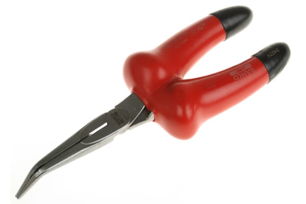 Product image for Snipe nose plier bent tip 60° 200mm