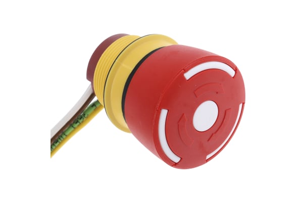 Product image for EAO Panel Mount Emergency Button - Twist to Reset, 22.5mm Cutout Diameter, NO/NC, Mushroom Head