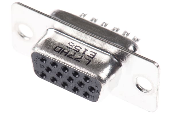 Product image for SOLDER CUP HD D-SUB 15WAY RECEPTACLE