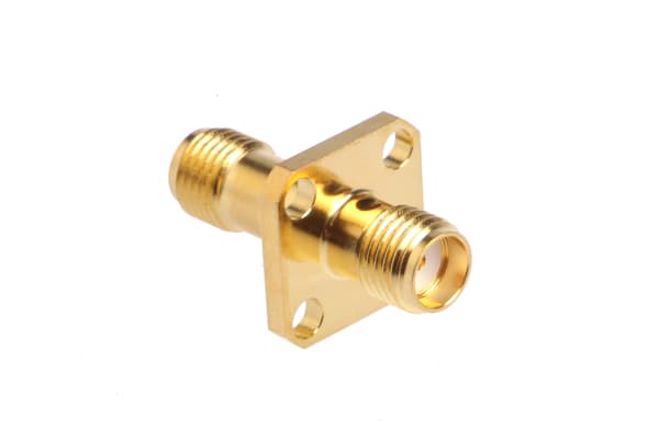 Product image for SMA RF FLANGED PANEL ADAPTER, JACK-JACK