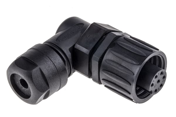 Product image for RA cable conn female crimp 6+PE blk b/a