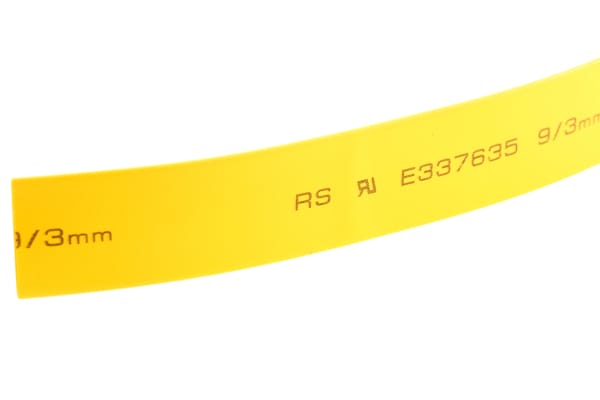 Product image for Yellow heatshrink tube 9/3mm i/d