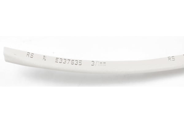 Product image for White heatshrink tube 3/1mm i/d