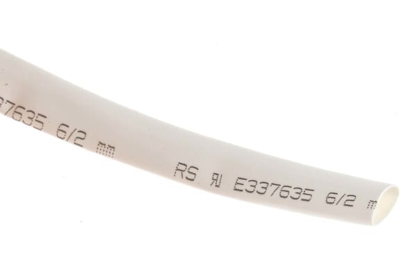 Product image for White heatshrink tube 6/2mm i/d