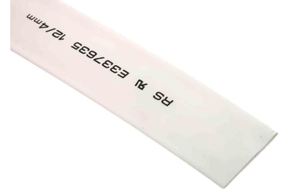 Product image for White heatshrink tube 12/4mm i/d