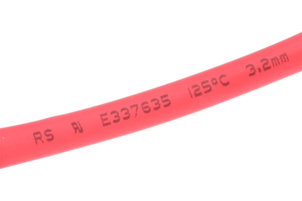 Product image for Red low shrink temp tube 3.2mm i/d