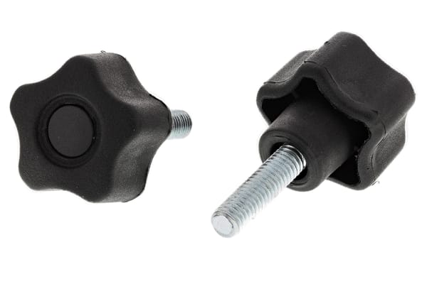 Product image for Star Knob with Z/P Steel Stud,M6x20,28Ø