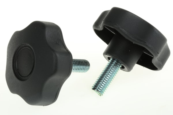 Product image for Star Knob with Z/P Steel Stud,M10x25,60Ø