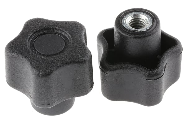 Product image for Star Knob with Z/P Steel Insert,M6x9,28Ø