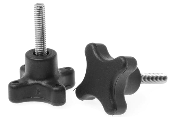 Product image for Cross Knob with S/S Stud,M6x25,38dia