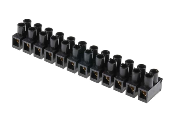 Product image for Black 2.5mmsq. terminal strip 250V