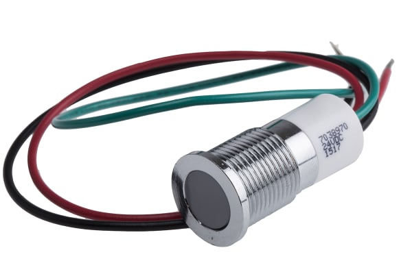 Product image for 14mm flush chrome LED wires,3colour 24V