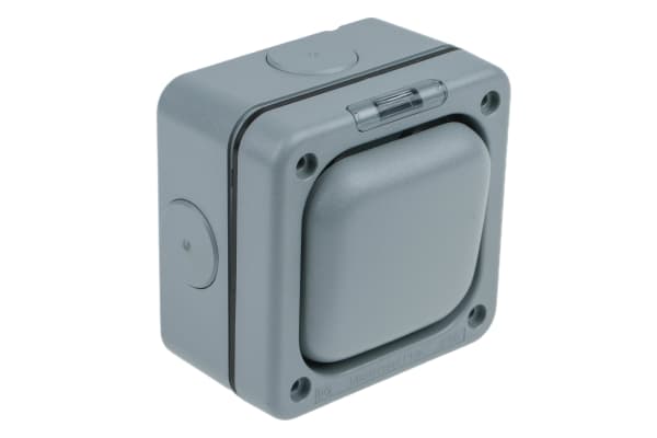 Product image for IP66 GREY 10A SP 1 GANG 2 WAY SWITCH