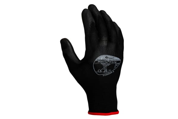 Product image for BM Polyco Matrix, Black Polyurethane Coated Work Gloves, Size 9