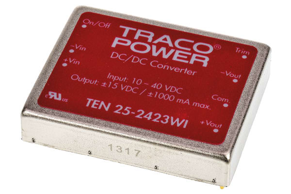 Product image for DC/DC CONVERTER,10-40VIN,+/-15VO 1A,30W