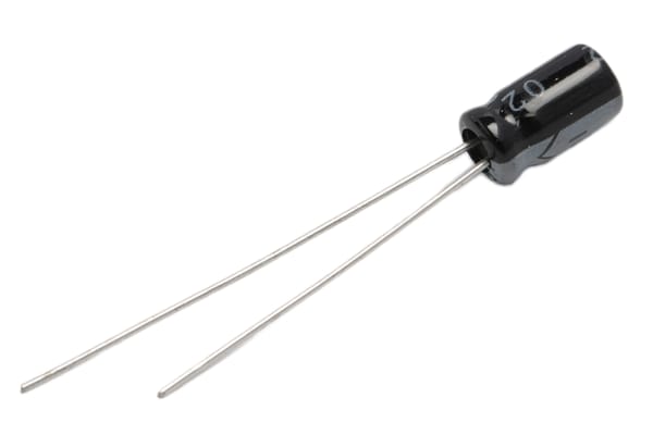 Product image for Radial AL cap, 0.1uF, 50V