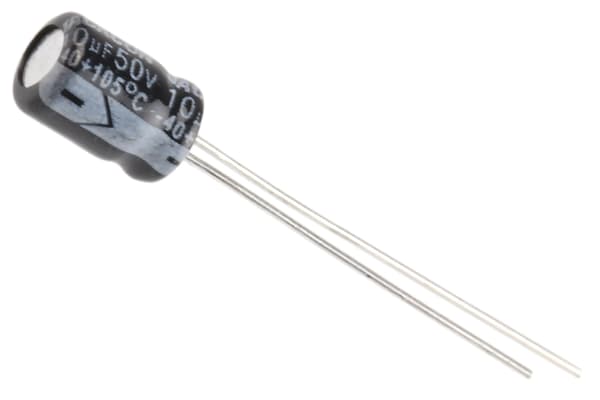 Product image for Radial AL cap, 10uF, 50V