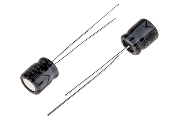 Product image for Radial AL cap, 47uF, 25V