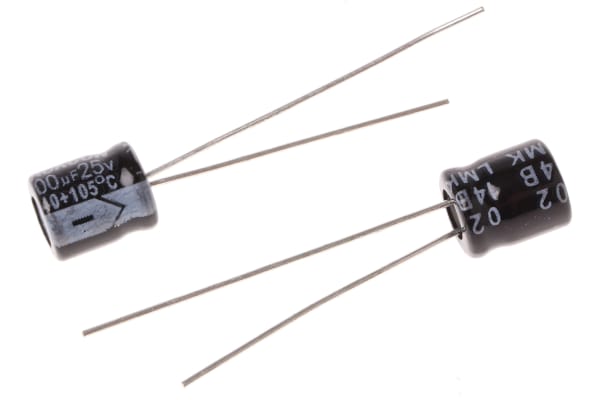 Product image for Radial AL cap, 100uF, 25V