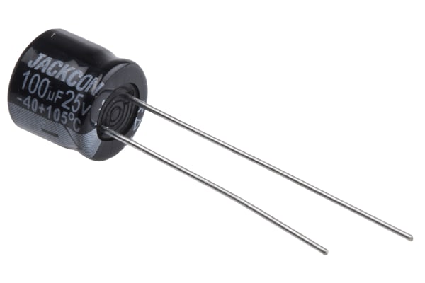 Product image for Radial AL cap, 100uF, 25V