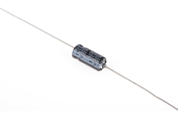 Product image for Axial AL cap, 10uF, 63V