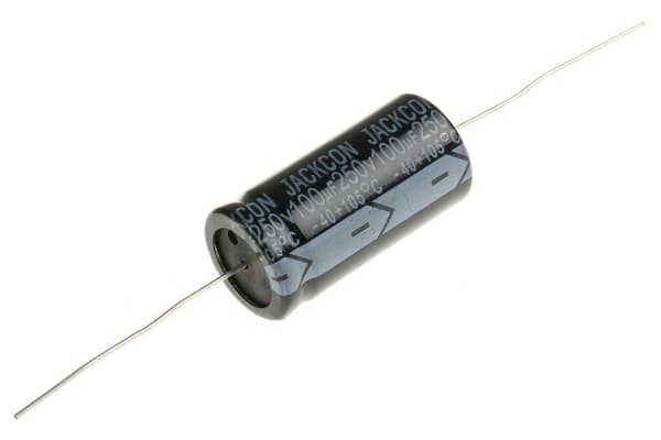 Product image for Axial AL cap, 100uF, 250V