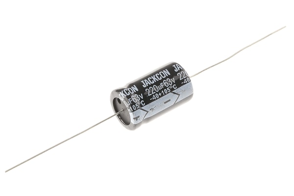 Product image for Axial AL cap, 220uF, 63V