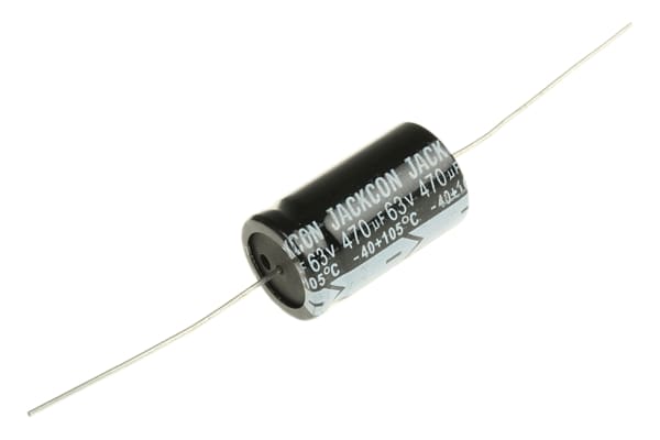 Product image for Axial AL cap, 470uF, 63V