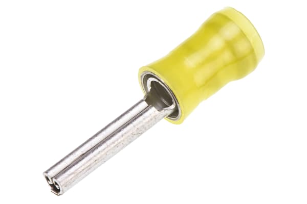 Product image for WIRE PIN TERMINAL,PIDG, YELLOW,AWG 12-10