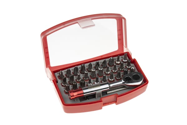 Product image for 32pc bit set w/stubby ratchet handle