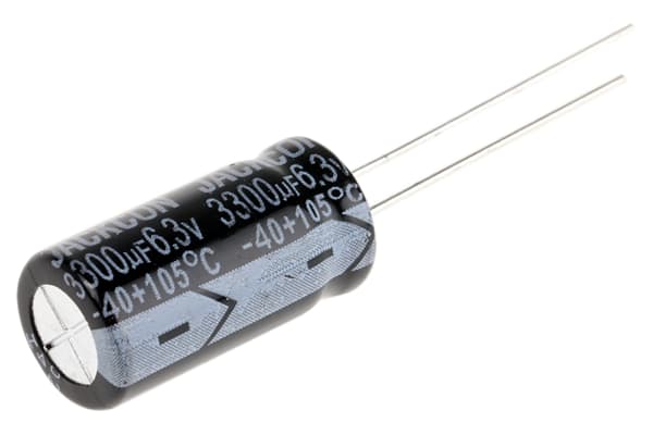 Product image for Radial alum cap, 3,300uF, 6.3V, 10x20