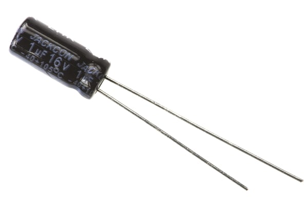 Product image for Radial alum cap, 1uF, 16V, 5x11