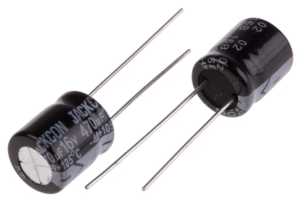 Product image for Radial alum cap, 470uF, 16V, 10x12