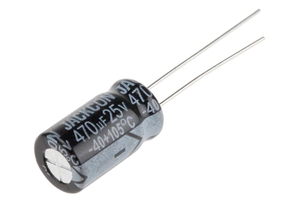 Product image for Radial alum cap, 470uF, 25V, 8x14