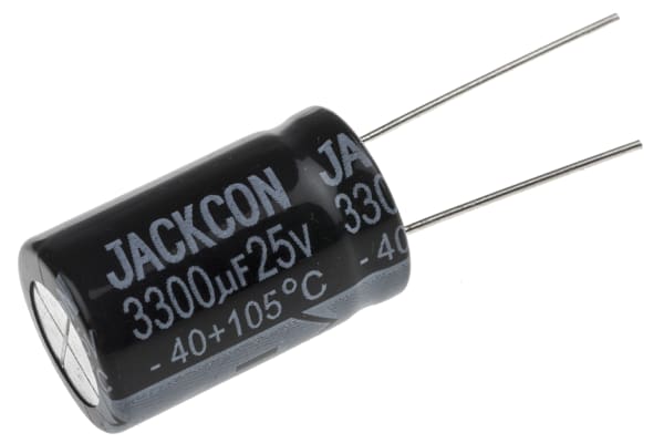 Product image for Radial alum cap, 3,300uF, 25V, 16x26