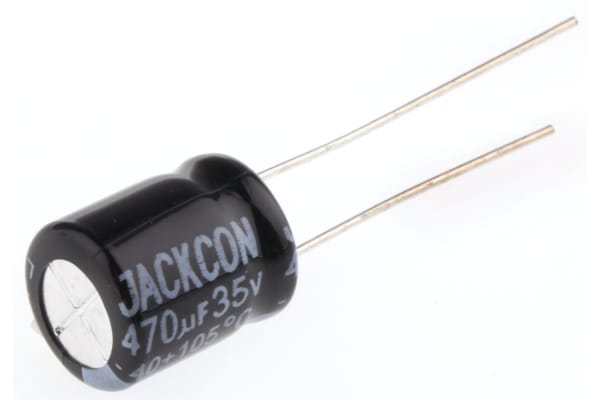 Product image for Radial alum cap, 470uF, 35V, 10x12