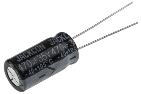 Product image for Radial alum cap, 470uF, 35V, 10x20