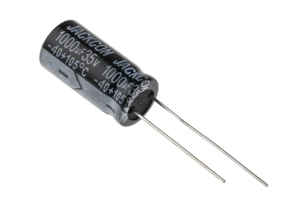 Product image for Radial alum cap, 1,000uF, 35V, 10x20