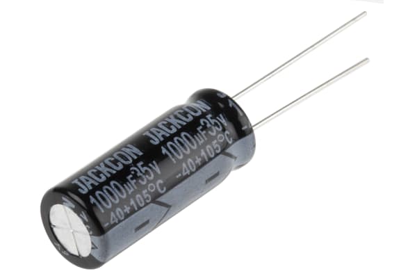 Product image for Radial alum cap, 1,000uF, 35V, 10x25