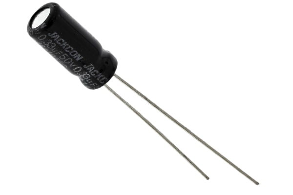 Product image for Radial alum cap, 0.33uF, 50V, 5x11