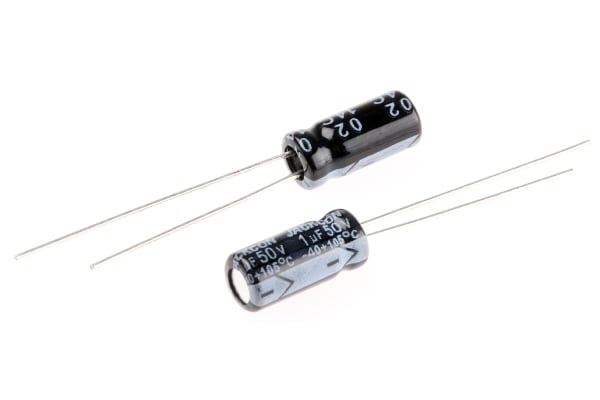 Product image for Radial alum cap, 1uF, 50V, 5x11