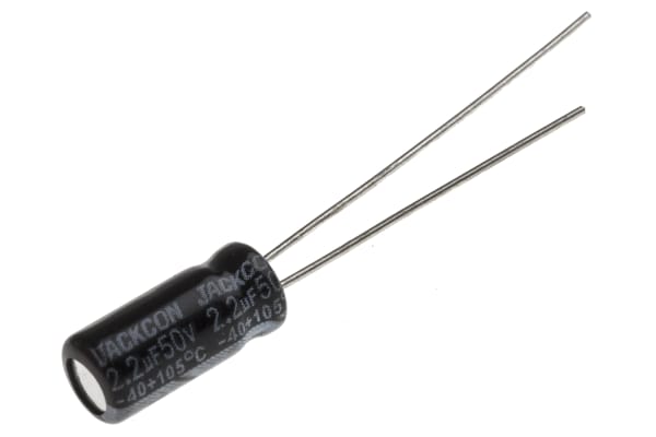 Product image for Radial alum cap, 2.2uF, 50V, 5x11