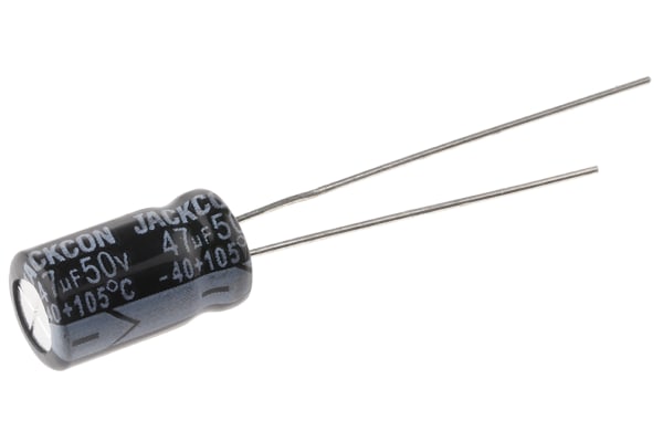 Product image for Radial alum cap, 47uF, 50V, 6.3x11