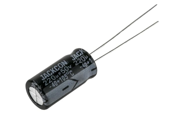 Product image for Radial alum cap, 220uF, 50V, 8x16