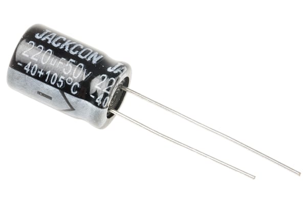 Product image for Radial alum cap, 220uF, 50V, 10x15