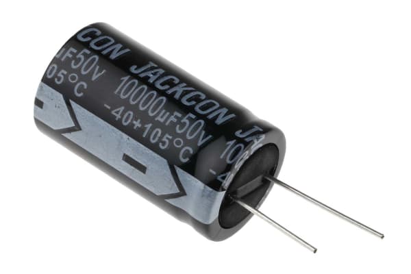 Product image for Radial alum cap, 10,000uF, 50V, 25x42