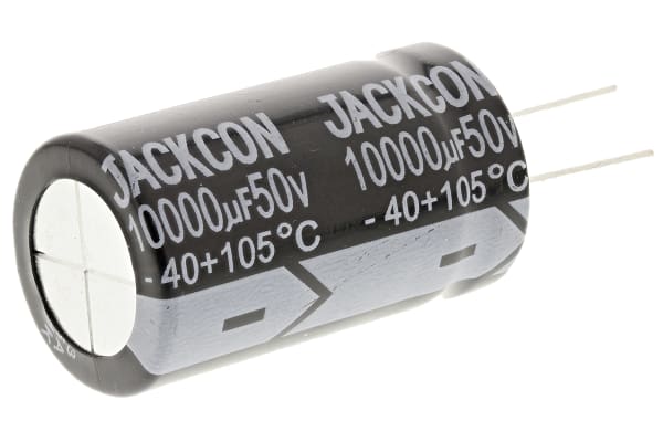 Product image for Radial alum cap, 10,000uF, 50V, 25x50