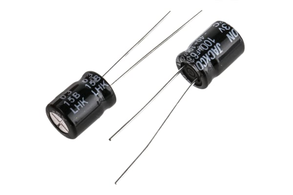 Product image for Radial alum cap, 100uF, 63V, 8x11