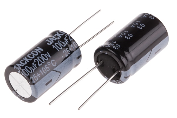 Product image for Radial alum cap, 100uF, 200V, 16x26